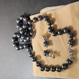 NIB Joan Rivers Tahitian faux pearl necklace and earrings